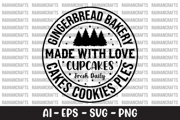 Gingerbread Bakery Made with Love SVG