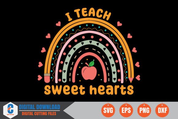 I Teach Sweet Hearts Retro SVG