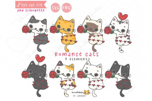 Kawaii Romantic Cat Breeds Valentine Svg Review